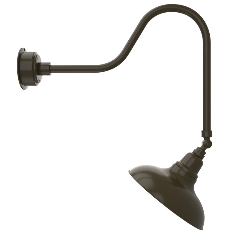 Luminaire de grange d'extérieur à DEL Adesh, Bronze acajou