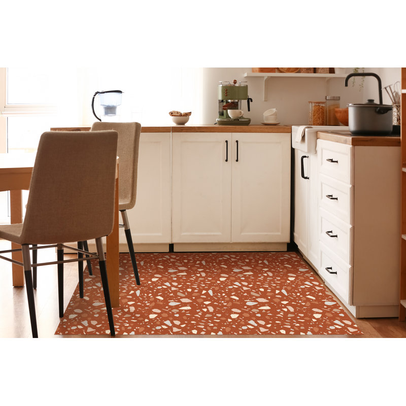 Rovshan Vinyl Machine Printed Area Rug, Rectangle 5'3" x 7'6.6"