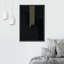 Motif géométrique noir sur fond gris à rayures, formes abstraites et minimalistes, décoration murale nordique contemporaine sur toile-97558817-97558818-119460982
