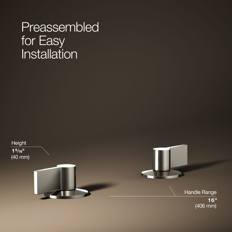 Components Bathroom Sink Handles With Lever Design, Polished Nickel