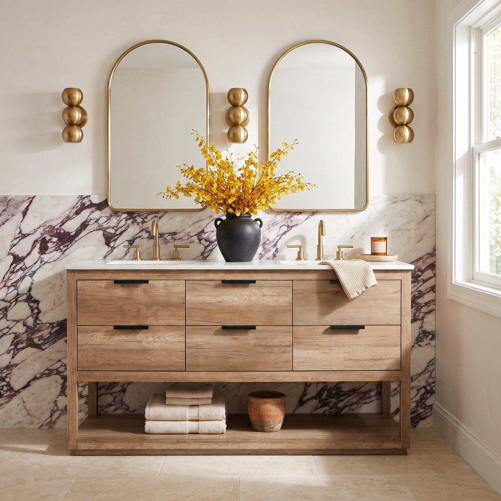 Felicity 60'' Single Bathroom Vanity, Natural Oak