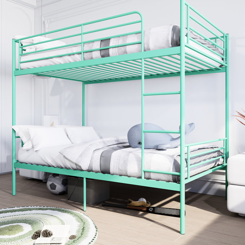 Lit simple superposé en métal, garde-corps haut, rangement, revêtement en poudre fine, aucun sommier nécessaire, fonction divisée, lit à lattes de matelas moderne pour la chambre à coucher, lit simple, bruit, fabrication en fer, usure
