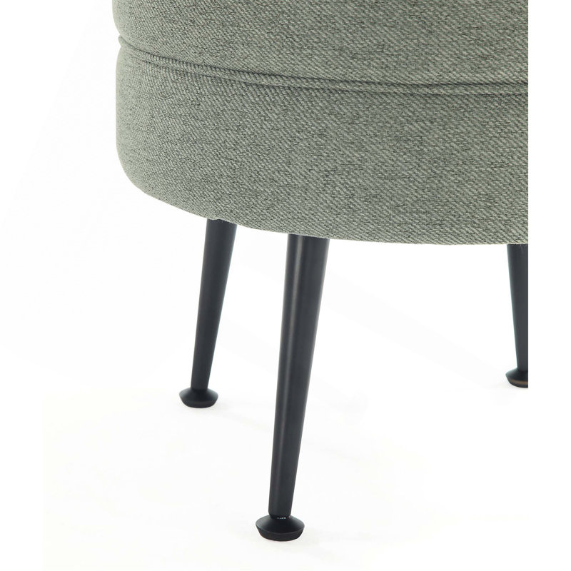 Repose-pieds rembourré d'appoint (un seul repose-pieds), Vert sauge, Noir