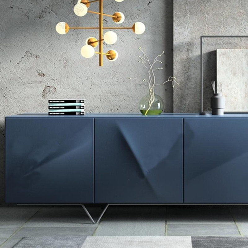 Blue simple lacquered side cabinet
