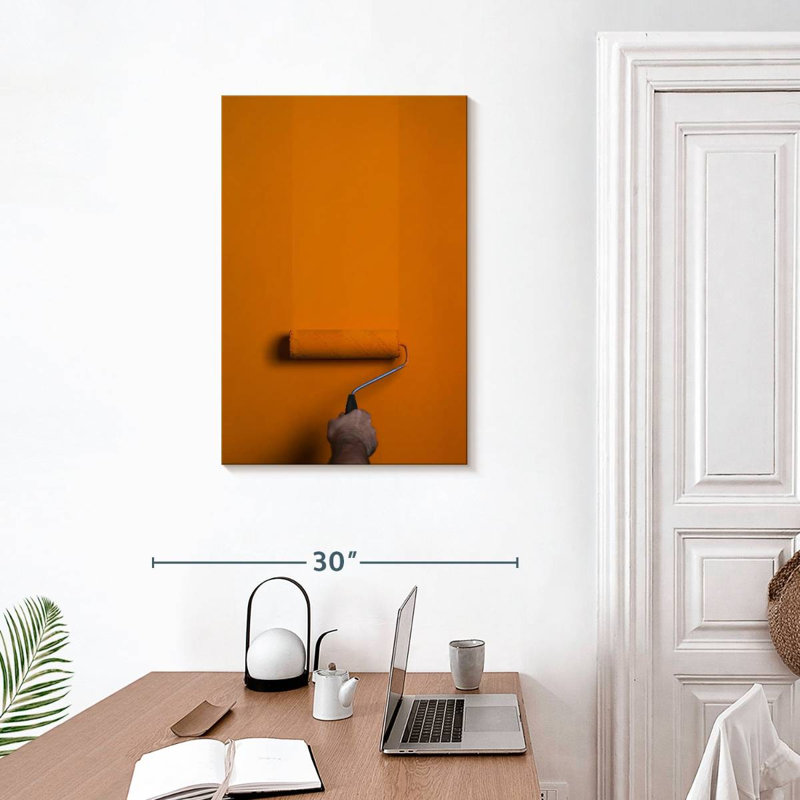 Orange Paint Roller, 30" H x 20" W