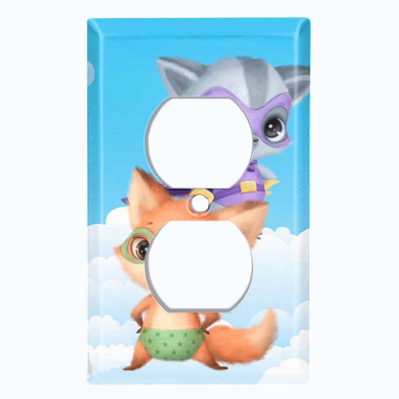 Plaque murale mignonne avec interrupteur à bascule 1 tête Fox
