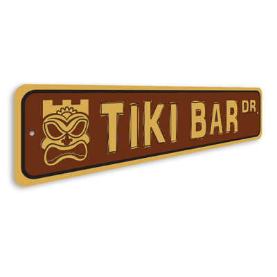 Plaque de rue en aluminium Tiki Bar