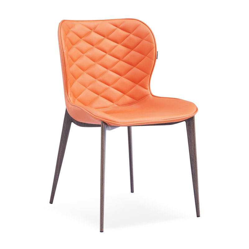 Chaise d'appoint rembourrée Stacia, Orange, Brun pâle