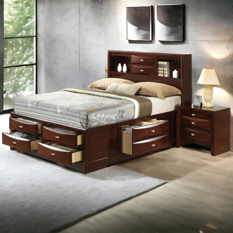 Lochian Storage Standard Bed, Espresso, Full