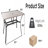 Industrial Farmhouse Desk with Umbrella Hole, 37" Wood Look Square Table - Heavy Metal Frame for Dining Office Kitchen Conference Room, Easy Assembly Waterproof Indoor Outdoor Use -994537402