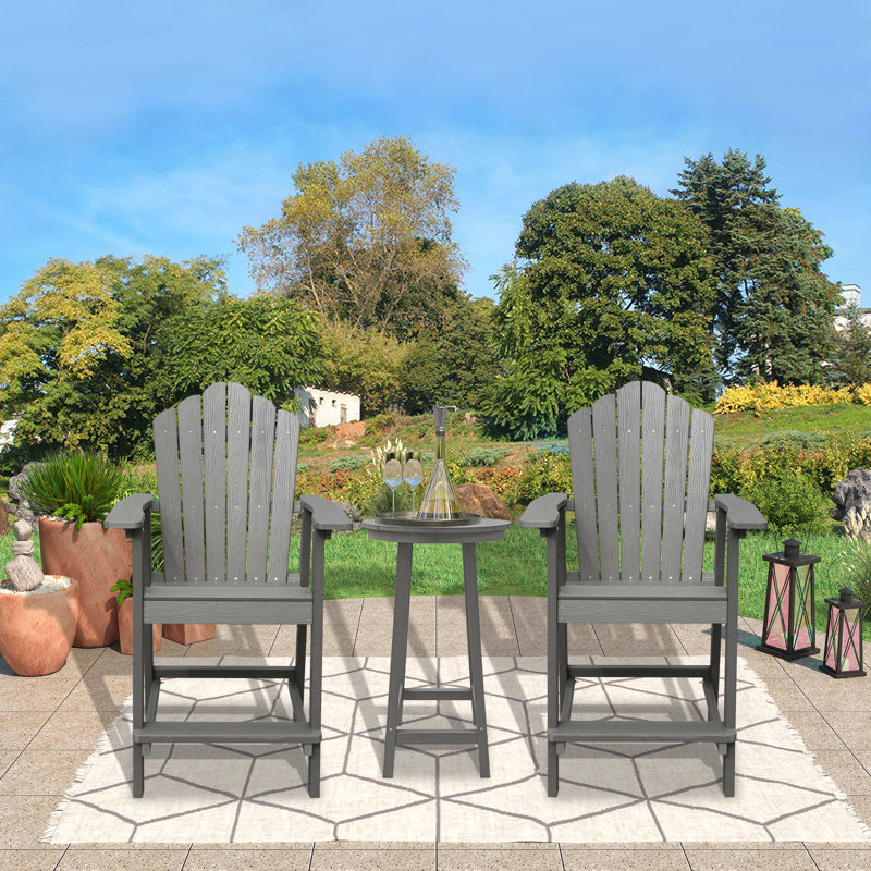 Sandra Plastic Adirondack Chair Weather Resistant Outdoor Chair, Gray