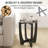  2PCS 23.5'' Round End Table w/Glass Tabletop Cross-shaped Solid Rubber Wood Frame