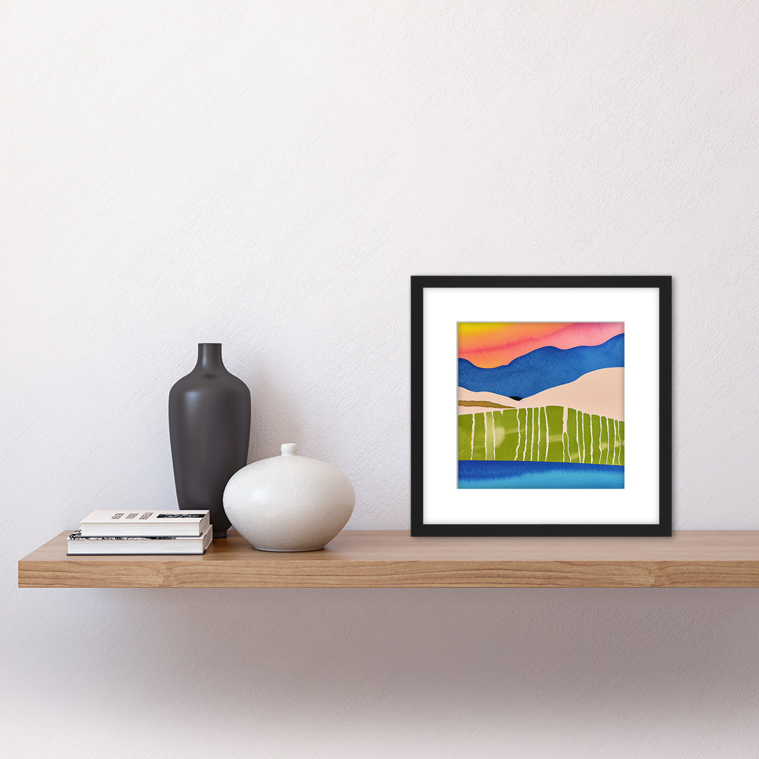 Abstract Sunset Landscape Watercolour - Single Picture Frame Painting