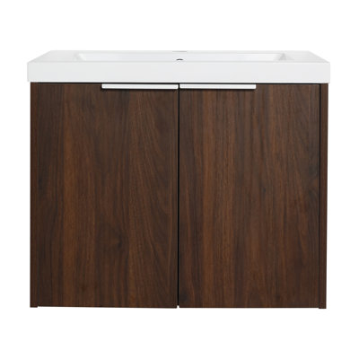Meuble-lavabo mural simple 24 po avec plateau en résine Meaha