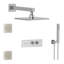 LineaBox Horizontal Square 3-Way Diverter Shower System with 8-Inch Rain Shower Head, Two Body Sprays and Wall Mounted Hand Shower, Valve Included-1515240532