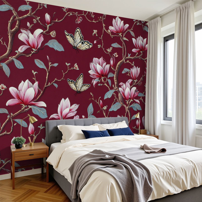 Papier peint auto-adhésif Chinoiserie, L 144 po x l 100 po