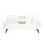 Velours côtelé blanc relaxant: rembourrage en éponge, structure stable, lit de jour avec porte-gobelet dissimulé avec couchette: espace de couchage supplémentaire, rangement pratique-168293077