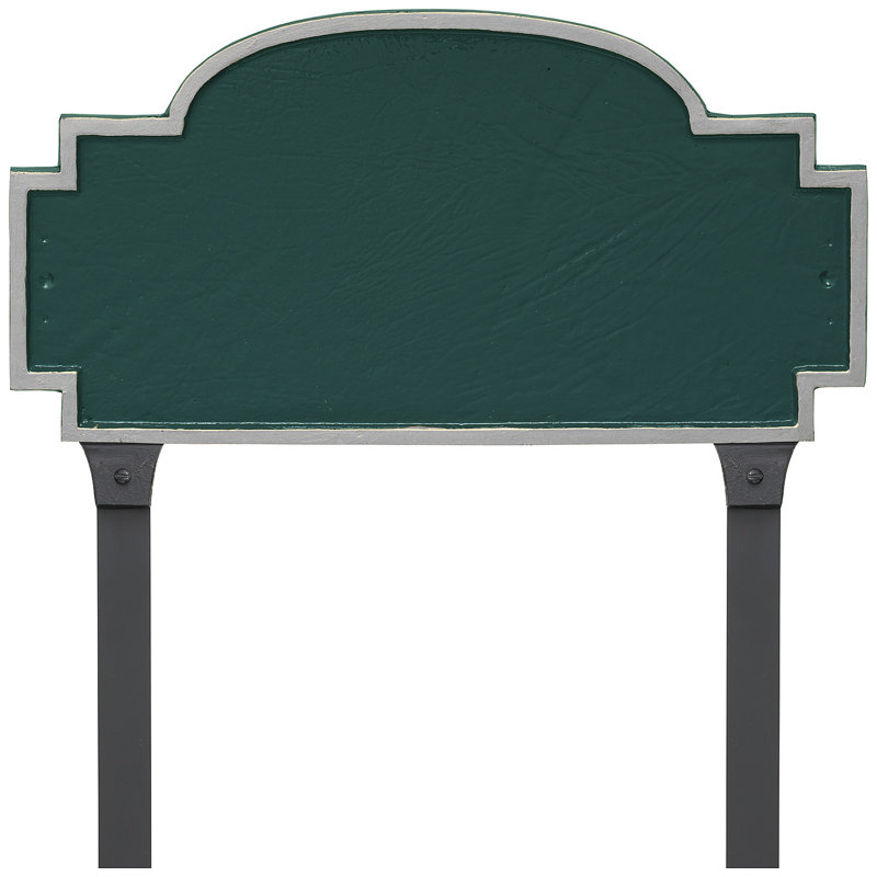 Plaque d'adresse sur 1 ligne Chesterfield, Vert forêt / argent, Oui