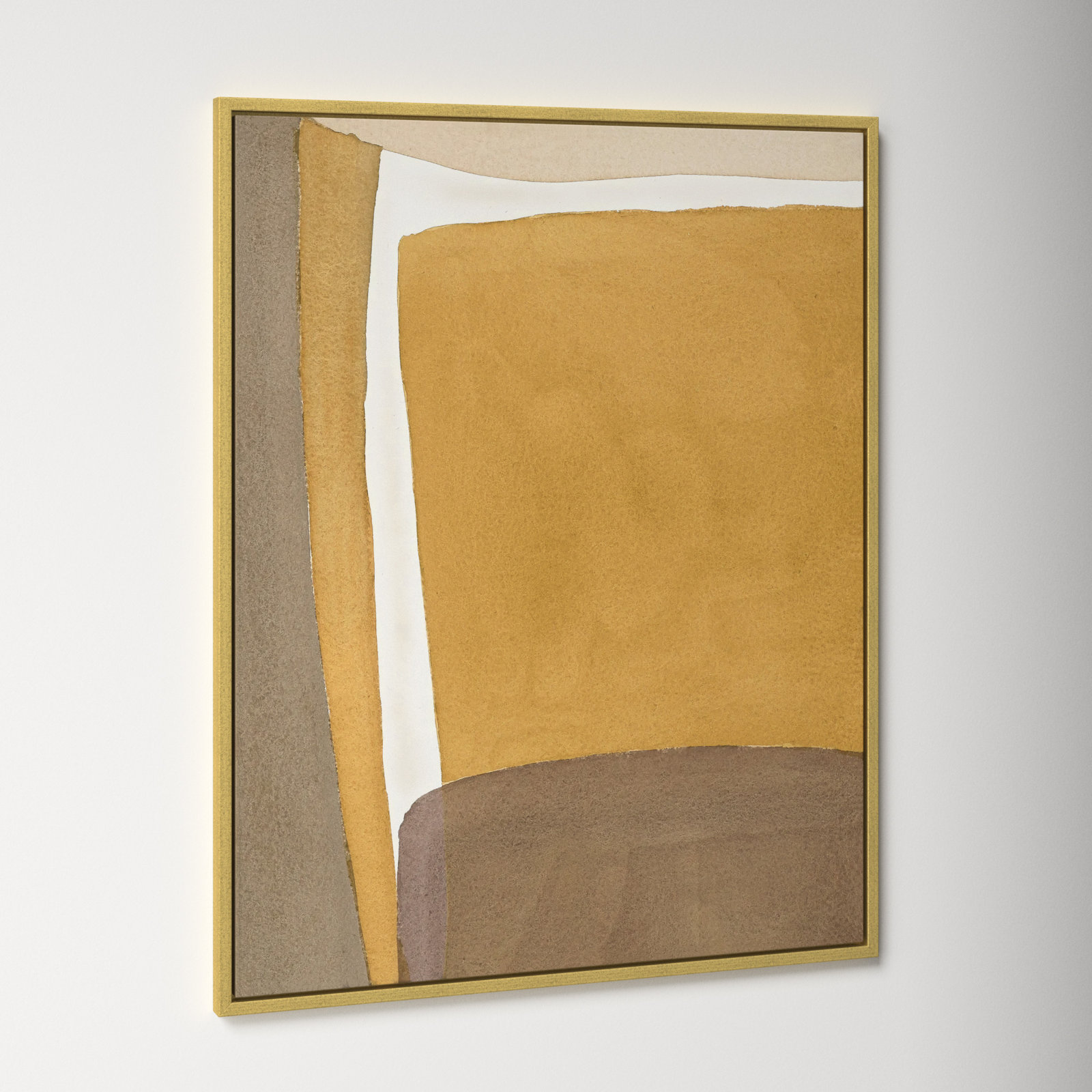 Light Ochre by Julia Balfour, 50" H x 40" W x 1.4" D, Gold Framed Canvas