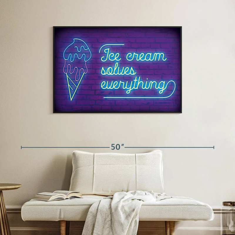Tergel Ice Cream Solves Everything Neon, 27" H x 40" W