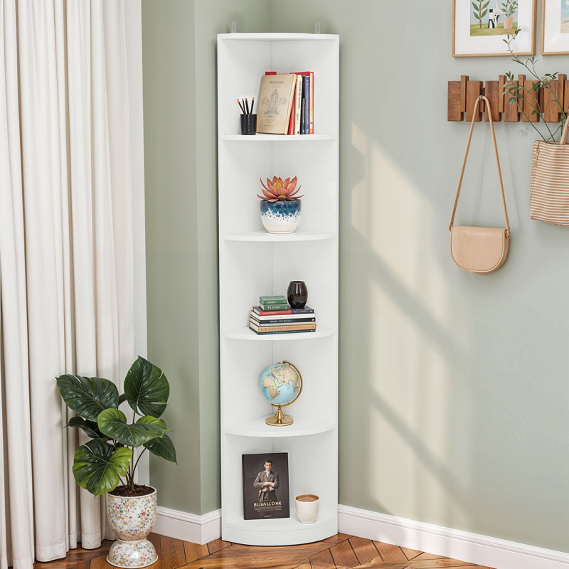 Clarklake 70.9'' H x 11.7'' W Corner Bookcase, White