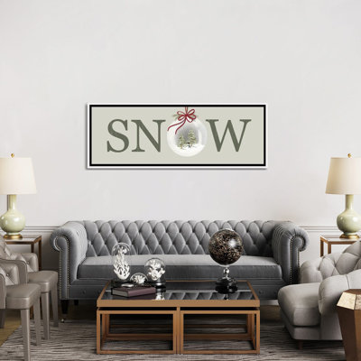 «Christmas SNOW Sign», reproduction d'art sur toile encadrée