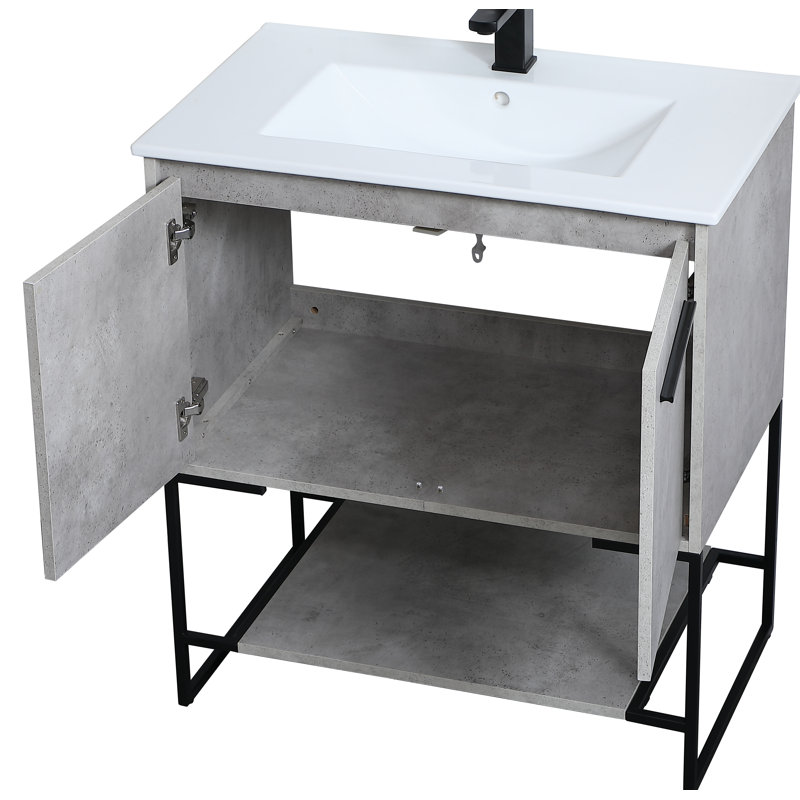 Ensemble de meuble-lavabo simple 30 po Gerard, Gris béton