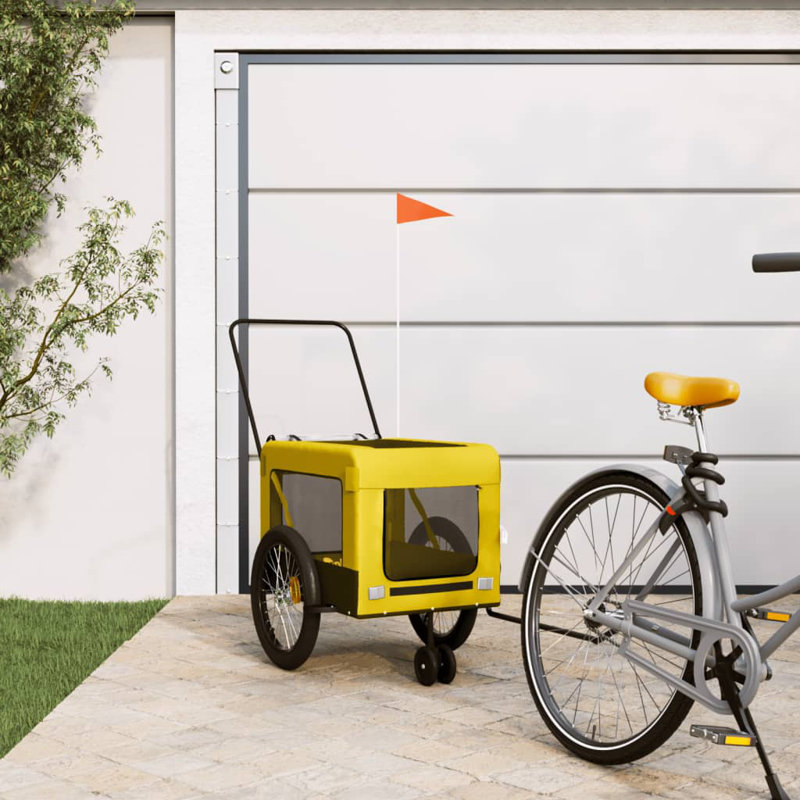 Foldable Pet Bike Trailer, Yellow/Black