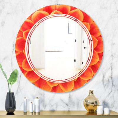 Triple C Flower Design Modern Frameless Wall Mirror