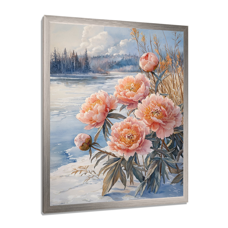 Glatzmayer - impressions murales florales, Argent argent, H 40 po x l 30 po, Reproduction encadrée d'une seule photo