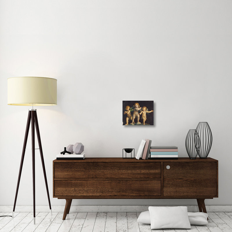 " Three Cherubs " by Bernandino Luini, 17" H x 22" W x 2" D