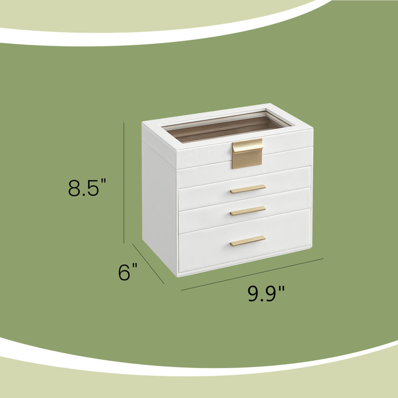 Jewellery Box Organizer With Glass Lid
