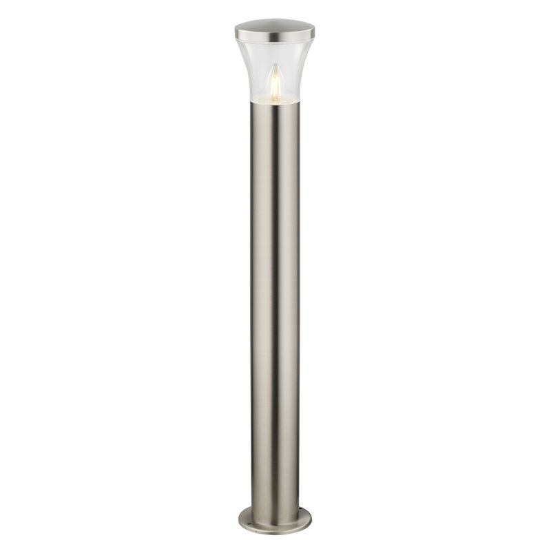 Stainless Steel Integrated LED Metal Bollard Light, 50cm H x 12cm W x 12cm D