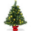 Arbre de noël artificiel pin vert 2 pi avec 35 lumières claires et bleues pré-éclairé