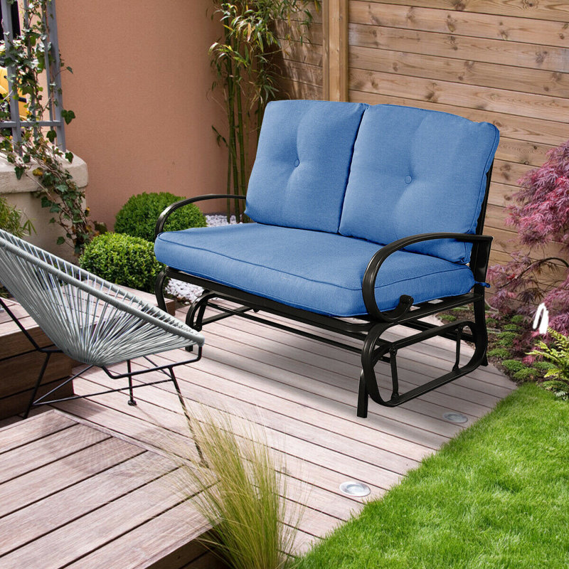 Banc d'extérieur avec coussins Suniga, Bleu