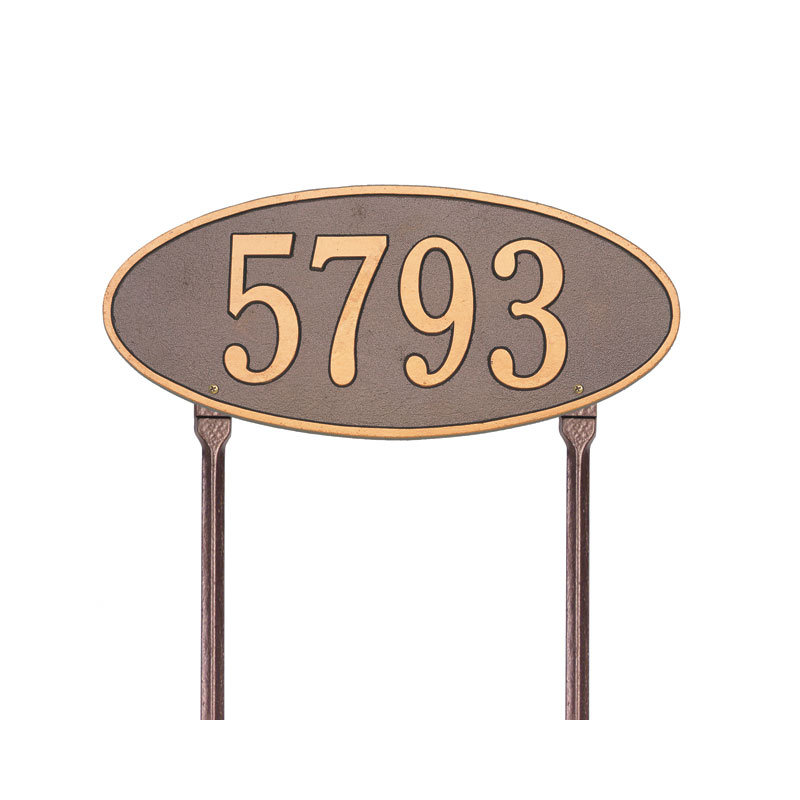 Madison 1-Line Lawn Address Sign, Yes, Antique Copper