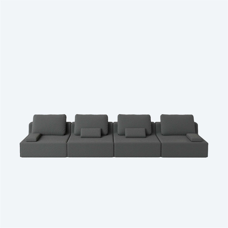 Canapé modulaire surdimensionné surdimensionné, ensemble de canapé de plancher Boucle de luxe, convertible et compressé, mousse spacieuse - rembourré pour une détente confortable dans le salon, combinaison libre