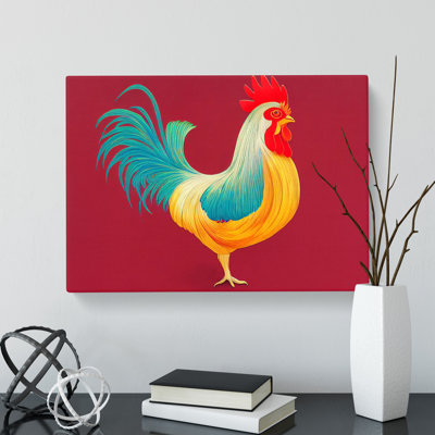 Beaming Rooster - Wrapped Canvas