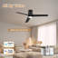 Ventilateur de plafond intelligent 52 pouces à 3 pales avec lumière et télécommande, commande vocale WiFi / Alexa, moteur à courant continu silencieux, intérieur / extérieur-1463948940