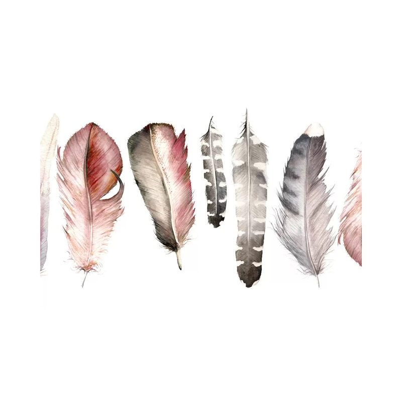 Pink Feathers 1 Piece Wrapped Canvas Painting, 20.32 cm H x 30.48 cm W