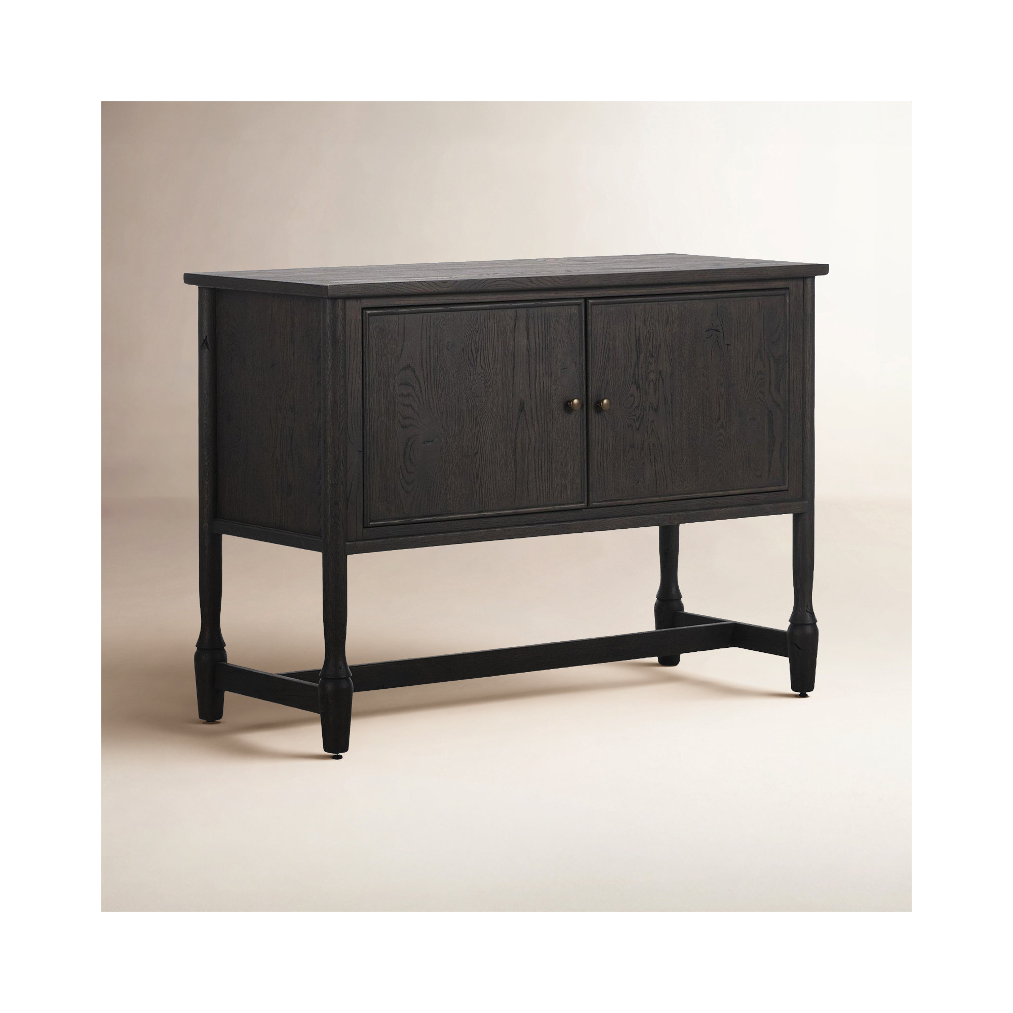 Bari Sideboard 46"-Cracked Smoked Veneer, Smoked Black Resawn Oak