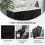 Meuble-lavabo mural 36 po avec lavabo en céramique, 2 tiroirs, finition noire mate, design cannelé flottant, moderne