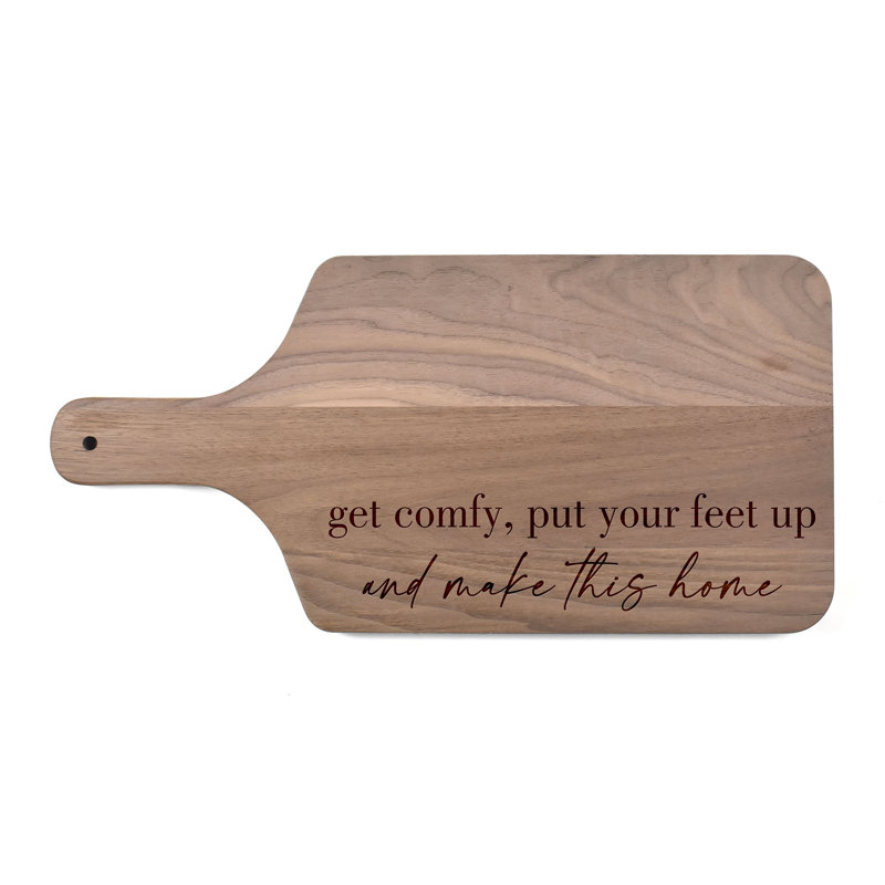 Get Comfy Feet Up Home Paddle Cutting Board, Walnut