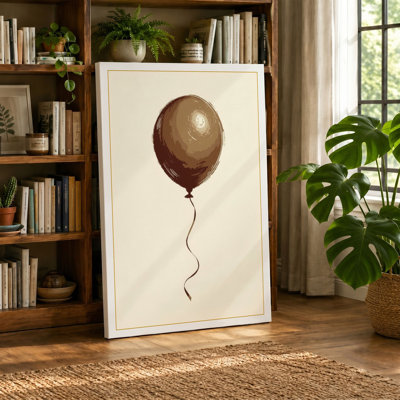 Solitary Balloon Minimalist - Wrapped Canvas