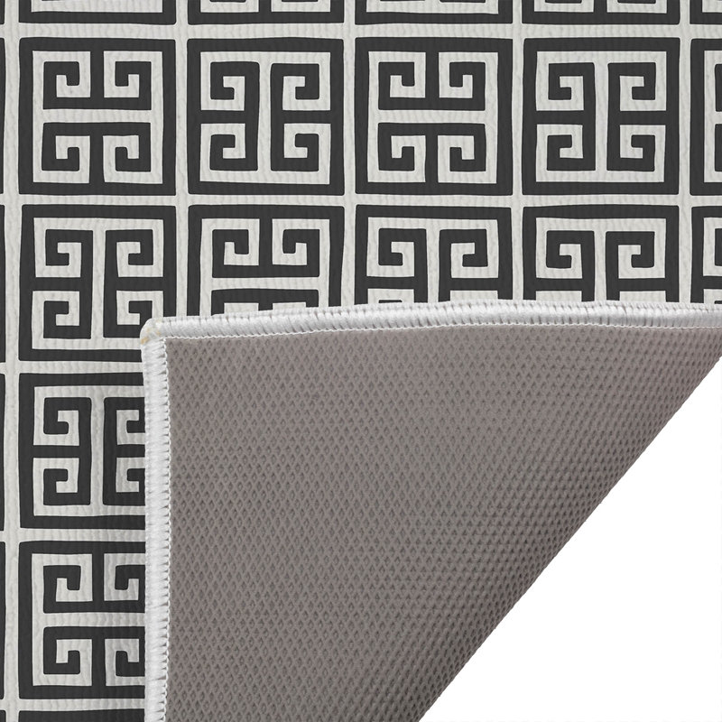 Tapis de toilette rectangulaire absorbant et antidérapant Cuddle Key, 24" W x 17" L, Ivory/Charcoal