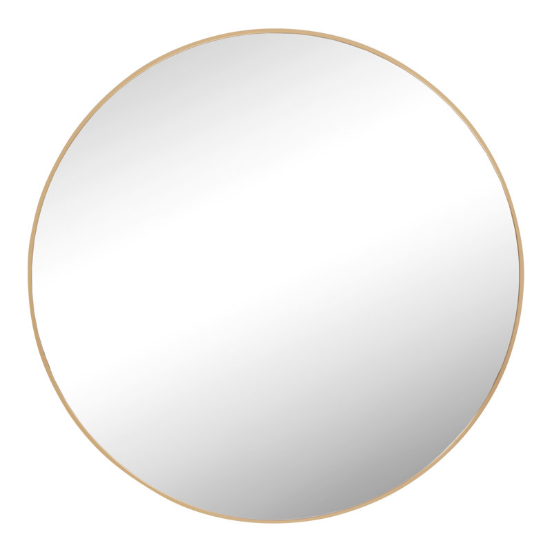 Jessica Round Metal Accent Wall Mirror, Gold, 60cm H x 60cm W x 2.8cm D