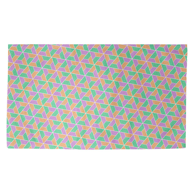 Tapis mauve/orange/vert trapézoïdals Avicia, Rectangle 5 pi 3 po x 7 pi 2 po