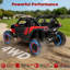 24V Kids Ride on Car 4WD 2 Seating with Télécommande - UTV électrique avec musique et lumières, rouge-125177345
