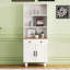 Armoire de rangement avec tiroir et 2 portes, portes en verre trempé, tablettes réglables-105170922