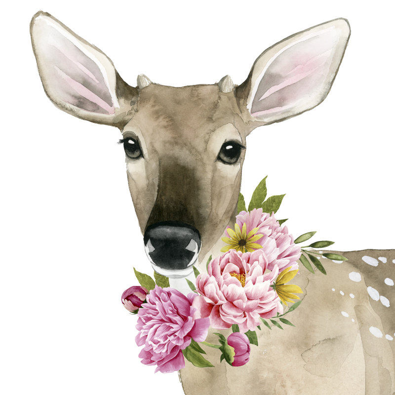 Deer Spring II - Wrapped Canvas Print, 91cm H x 91cm W